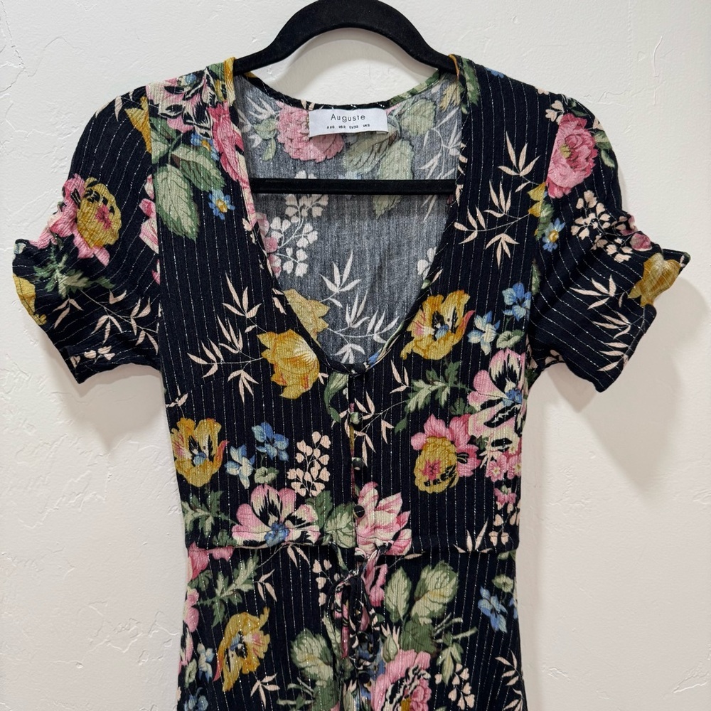 Auguste the Label Delilah Frill Maxi Dress Floral High Low Women's US 2 - Picture 6 of 16